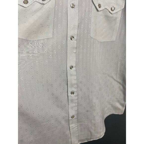 VINTAGE DEE CEE BRAND MEN WESTERN RANCHER COWBOY WHITE SNAP PEARL SHIRT Sz 16 - Picture 3 of 8